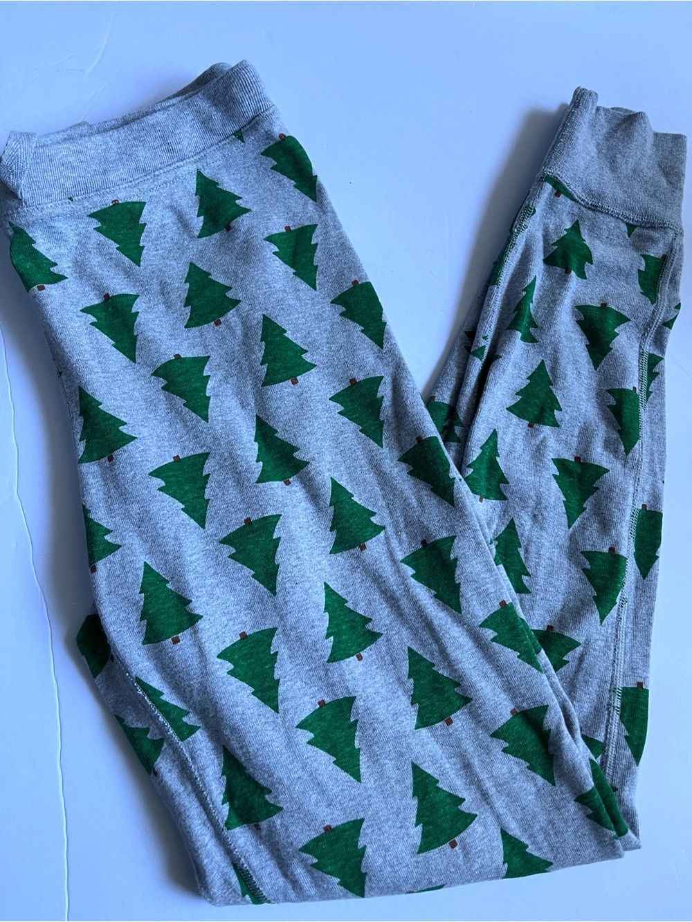 Hanna Andersson Winter Trees Holiday S Long John Pajama Pants green